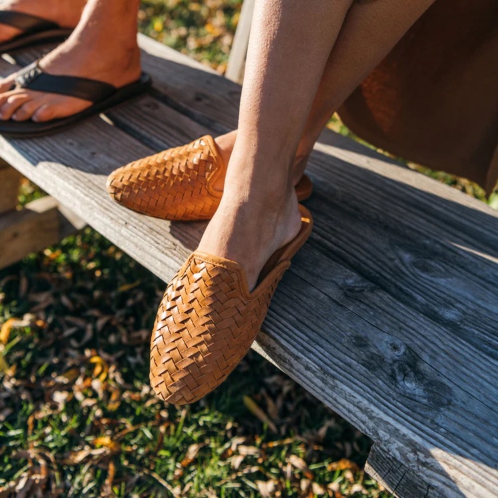 OluKai Brown Leather Mules